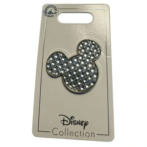 2019 Disney Parks Mickey Mouse Icon Silver Jeweled Pin Disneyland Collection